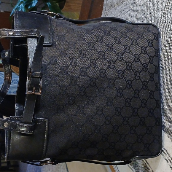 Authentic Gucci Vintage Shoulder Tote Bag Black - Picture 1 of 13